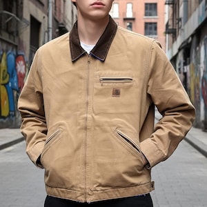 Vintage Carhartt J97 Detroit Jacket | Camel Brown Blanket Lined