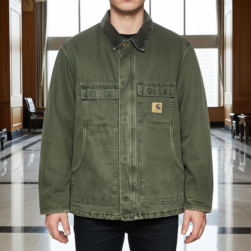 Men's Vintage Y2K Carhartt Jacket | Moss Green Sandstone Coat