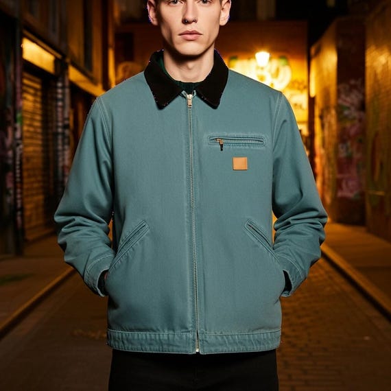 Carhartt モスグリーンJ97 made in USA Carhartt Detroit Jacket J97 MOS Moss Green M Size Vintage