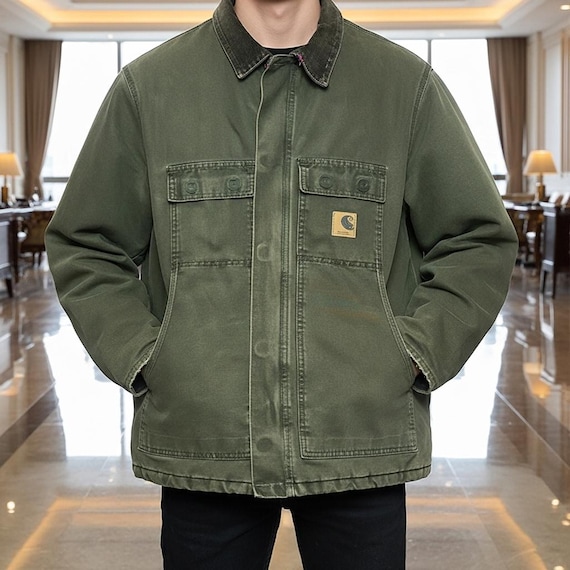 Men's Vintage Y2K Carhartt Jacket | Moss Green Sandstone