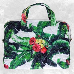 Bolso para portátil floral hecho a mano, bolso ligero para ordenador, bolso de oficina, para la universidad y bolso de hombro, TROPICS