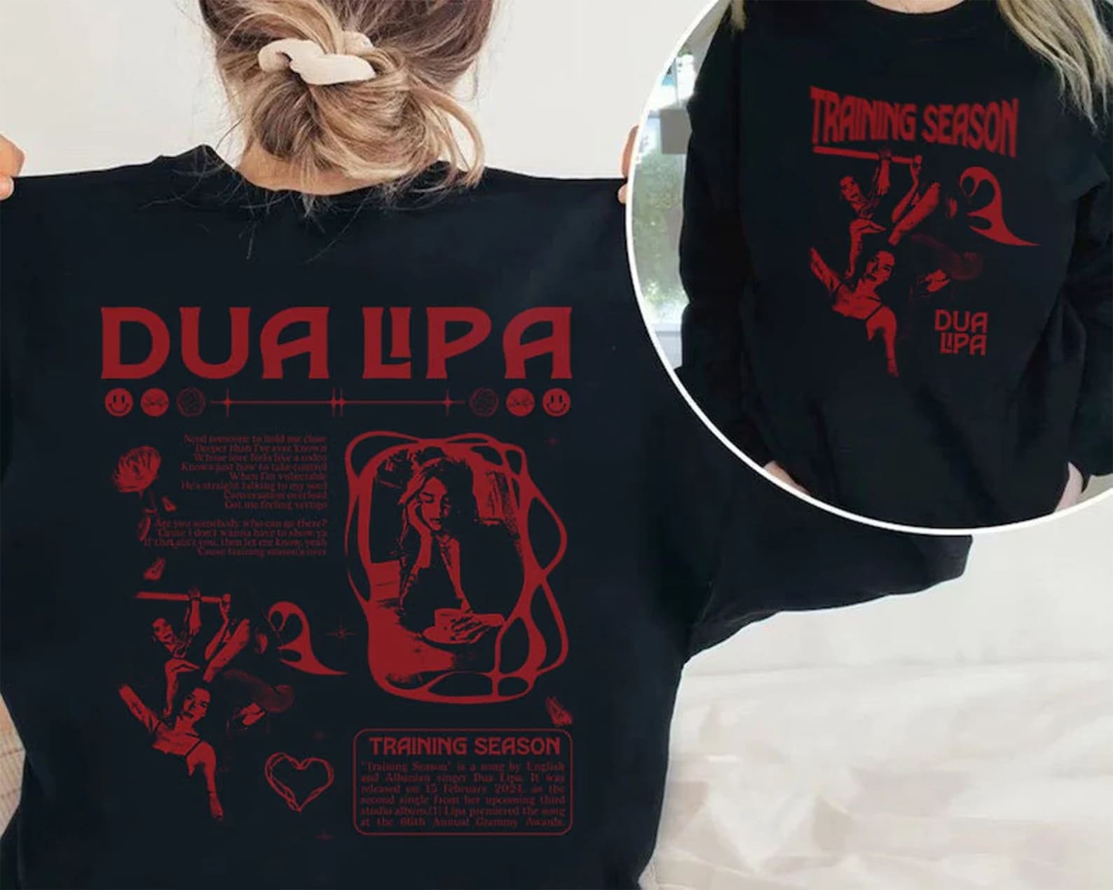 Dua Lipa Training Season Album 2 Side Shirt, Dua Lipa Hoodie, Training ...