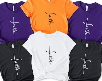 Shirt geloof, shirt Faith Cross, christelijk cadeau, cadeau geloof, christelijke shirts, shirt liefde en genade, shirt Faith Cross, verticaal kruis, Jezus