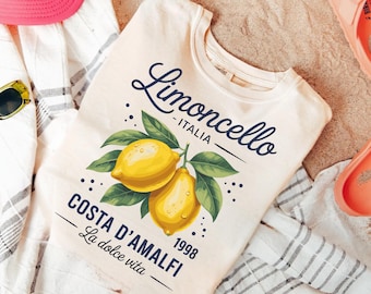 Comfort Colors® Retro Limoncello La Dolce Vita Tee, Lemon Shirt, Italy T-shirt, Coastal Granddaughter Aesthetic Amalfi Coast, Summer Shirt