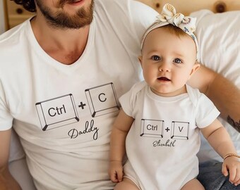 Ctrl C and Ctrl V Tshirt, Father Son Matching Tee, Dad and Baby Shirt, Copy Paste Shirt, Father Daughter Matching Tee, Gift For Husband