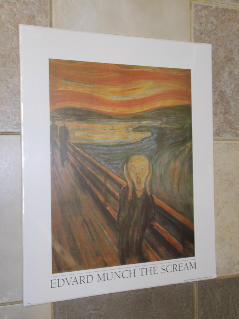 The Scream Print By Edvard Munch In White Mat Print 12x16 Etsy