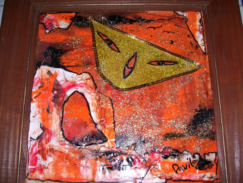 New Man Cave Original Acrylic Painting Collage by Artist Unique Design