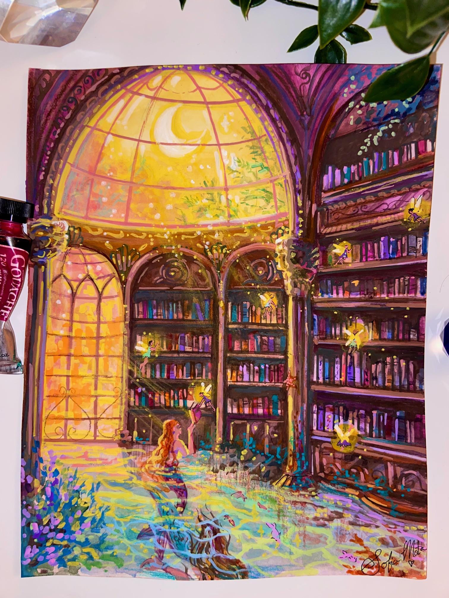 Mermaid Lib The Mermaid Library - Print - Etsy