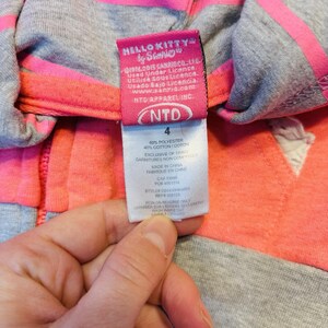 Sudadera con capucha de Hello Kitty Sanrio para niña, talla 4T, con cremallera completa, rosa, de dos caras, vintage Y2K imagen 10
