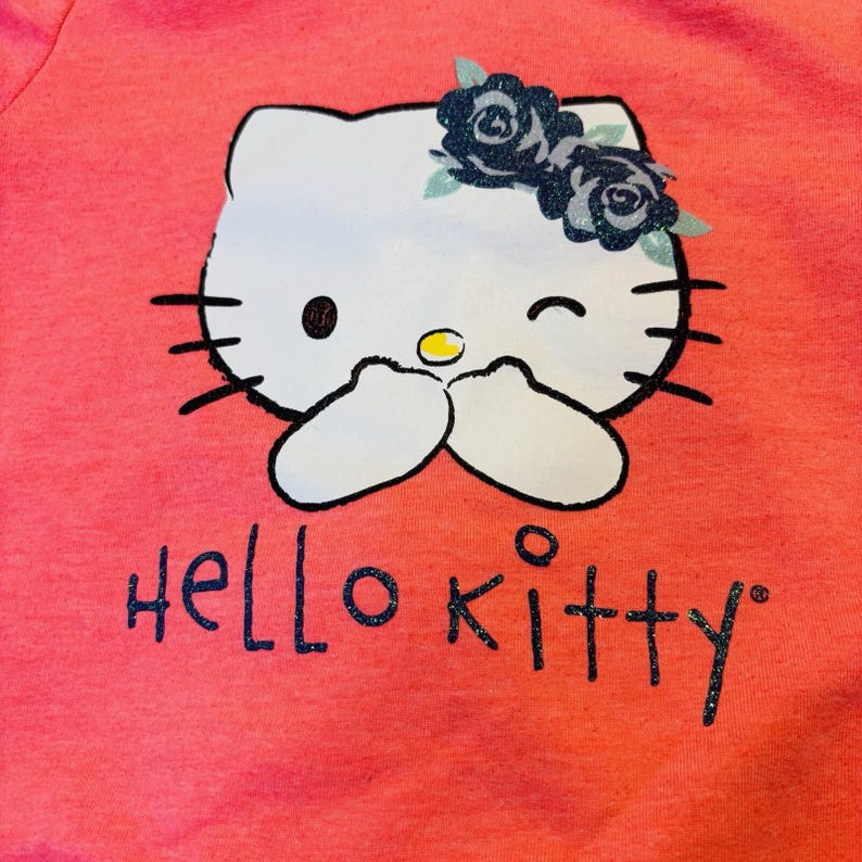 Sudadera con capucha de Hello Kitty Sanrio para niña, talla 4T, con cremallera completa, rosa, de dos caras, vintage Y2K imagen 12