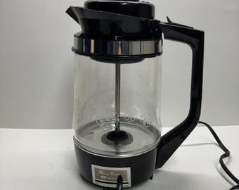 Vintage Proctor Silex Mary Proctor Percolator 10 Cup Coffee Maker Floral Print