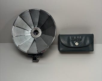 Vintage Delta Flash Gun Collapsible Camera Flash w Case Retro Photography