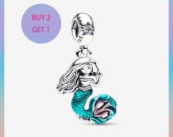 Colgante de la Sirenita Ariel, Plata de Ley 925