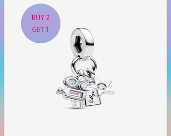 Charm Minnie Mouse ajouré, breloques pour bracelet, breloque en argent, breloque Pandora