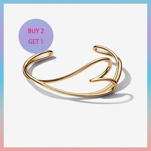 Organically Shaped Heart Bangle,925 Sterling Silver