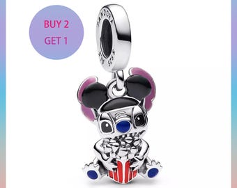 Stitch Charm,Charms for bracelet,Silver Charm,Pandora Charm