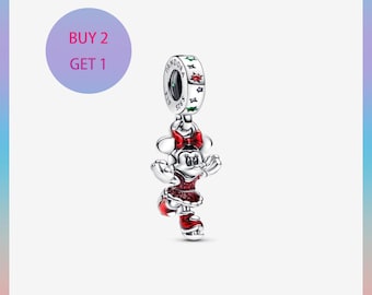 Zawieszka Myszka Minnie na łyżwach, zawieszki do bransoletek, zawieszka srebrna, zawieszka Pandora
