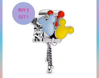 Mickey Mouse Balloons Dangle Charm,Charms for bracelet,Silver Charm,Pandora Charm