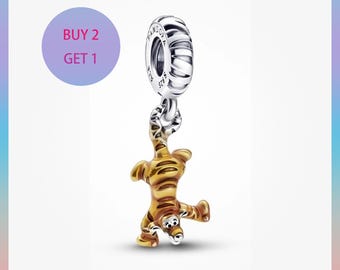 Winnie the Pooh Tigger Dangle Charm,Charms for bracelet,Silver Charm,Pandora Charm
