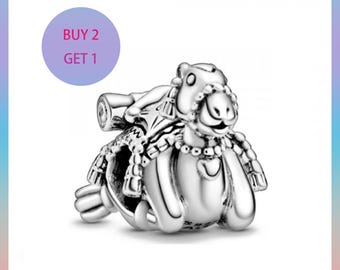Camel and Tassel Charm,Charms for bracelet,Silver Charm,Pandora Charm