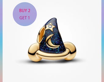 Mickey Mouse Zauberer Hut Charme,Charms für Armband,Silber Charme,Pandora Charme