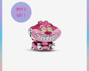 Alice in Wonderland Cheshire Cat 925 Sterling Silver Charm