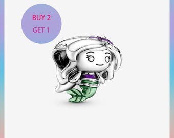 Charm de Ariel de La Sirenita, Charms para pulsera, Charm de plata, Charm Pandora