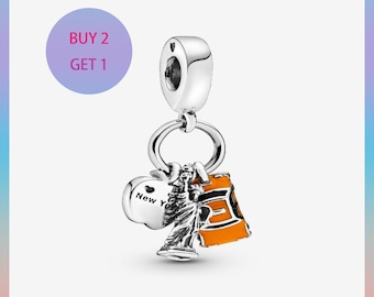 Symbols of New York City Dangle Charm,Charms for bracelet,Silver Charm,Pandora Charm