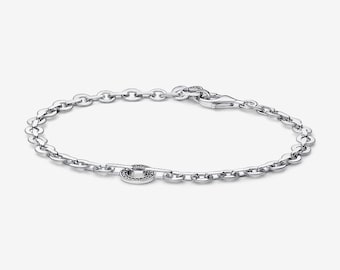 Bracciale a catena con pavé Signature, argento sterling 925