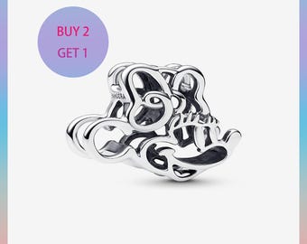 Minnie Mouse Sterling Silver Openwork Charm, Bracelet Charm