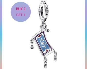 Pendentif tapis magique Aladdin en argent sterling 925