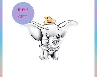 Joyful Dumbo 925 Sterling Silver Charm, Bracelet Charm
