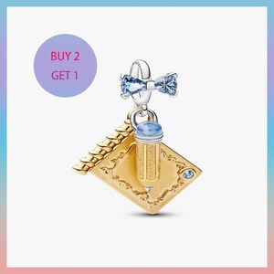Bridgerton Dance Card & Pencil Dangle Charm, bedels voor armband, zilveren bedel, Pandora-bedel