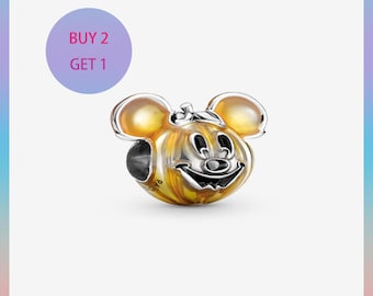 Sterling Silber Mickey Mouse Kürbis Charme, Armband Charme