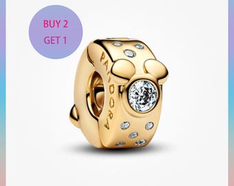 Charm de Mickey y Minnie Mouse, Charms para pulsera, Charm de plata, Charm Pandora