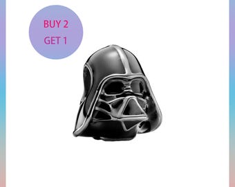 Charm de casco de Darth Vader de Star Wars, Charms para pulsera, Charm de plata, Charm de Pandora