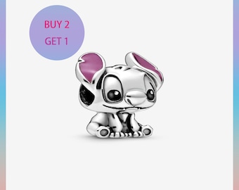 Breloque Lilo and Stitch en argent sterling 925, breloque pour bracelet