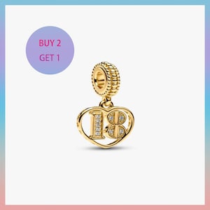 18th Celebration Dangle Charm,Charms for bracelet,Silver Charm,Pandora Charm