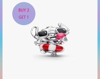 Stitch Summer Fun Charm,Charms for bracelet,Silver Charm,Pandora Charm