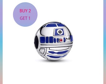 R2-D2 Clip Charm,Charms for bracelet,Silver Charm,Pandora Charm