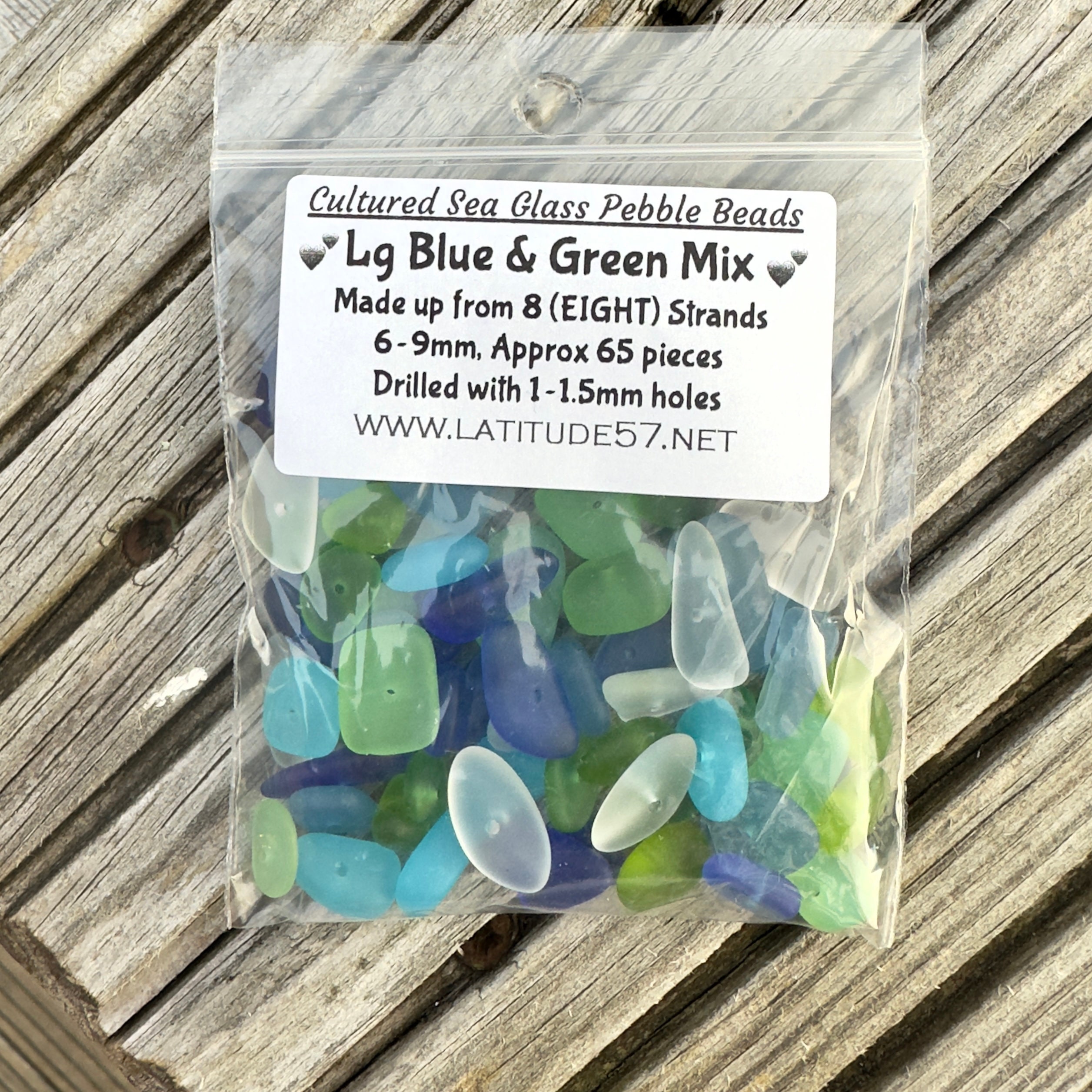 10 Pieces 3 mm Big Holes Blue Frosted Center Drilled Sea Glass Beads/Beach Glass Beads for Jewelry Making (Mixed Blue)