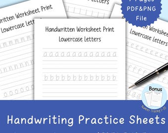 Handwriting Worksheet Print | Uppercase Alphabet Tracing |Practice Sheets | Printable Letter Tracing | Homeschool Writing Worksheets PDF