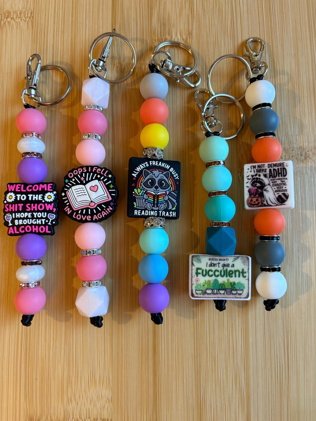 Beaded String Keychains - Etsy