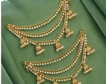 Bahubali jhumki Pendiente Joyería de cadena