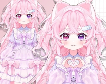 Vorgefertigtes Live2D Vtuber Modell: Gebrauchsfertig, VTubeStudio Kompatibel