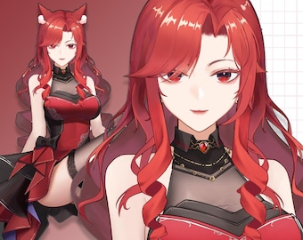 Vorgefertigtes Live2D Vtuber Modell: Gebrauchsfertig, VTubeStudio Kompatibel