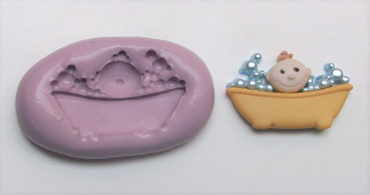 Baby in bathtub mold 467 silicone mold craft mold Etsy