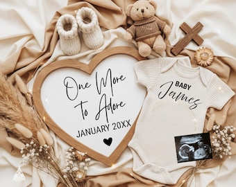 One More to Adore Pregnancy Announcement: Editable Social Media Template (Digital Download)