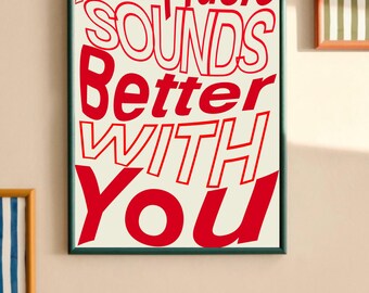 Funky Poster, these are my friends, bright colourful abstract print, colourful gallery wall, handmade, bright colourful art- no.6
