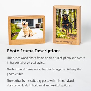 Custom Pet Urn with Handmade Figurine, Mango Wood Memorial Statue, Personalized Pet Ashes Container image 10